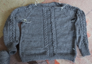 Grey Sweater ready for neck band